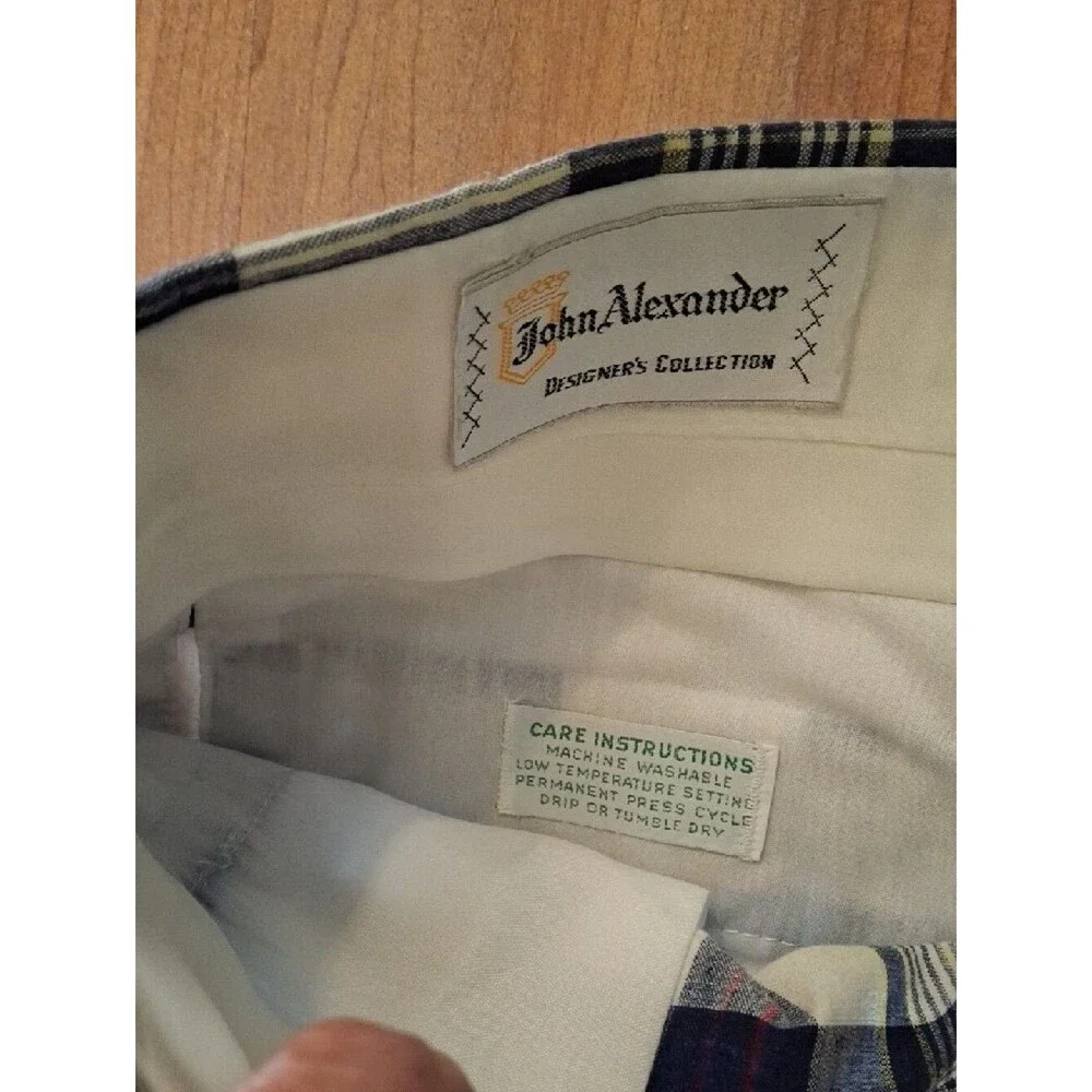 Men's Plaid Chino Pants in Blue and White (Mis332)